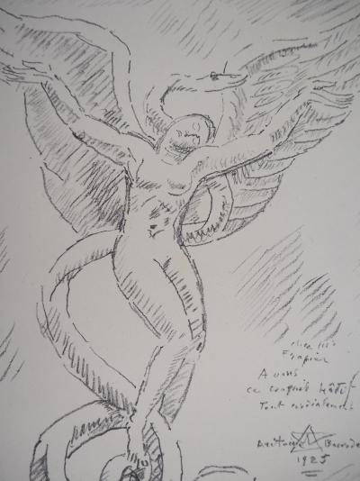 Émile-Antoine BOURDELLE : La mort du Cygne - Lithographie originale, Signée 2