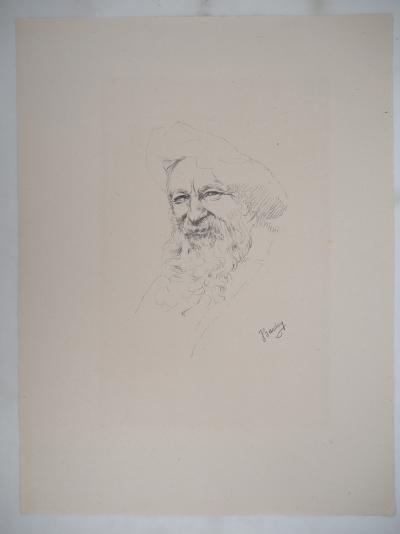 Jeanne BARDEY : Portrait de Rodin - Lithographie originale, Signée 2
