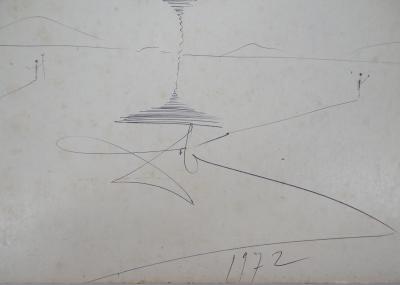 Salvador DALI - Don Quichotte, 1972  - Dessin à l’encre signé 2