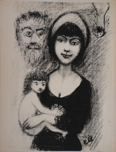 Edouard  GOERG : L’amour maternel, 1951 - Sérigraphie originale 2