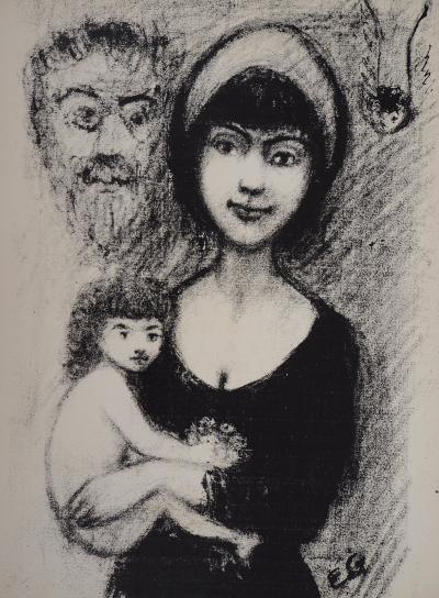 Edouard  GOERG : L’amour maternel, 1951 - Sérigraphie originale 2