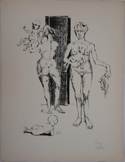 Philippe CARA COSTEA : Mères avec ses enfants, 1951 - Sérigraphie originale signée au crayon 2