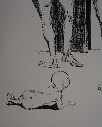 Philippe CARA COSTEA : Mères avec ses enfants, 1951 - Sérigraphie originale signée au crayon 2