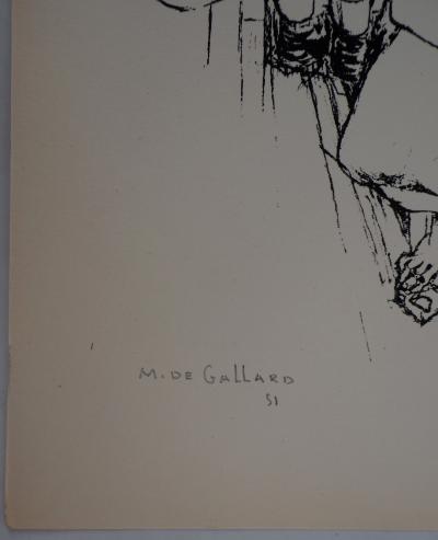 Michel de GALLARD : Mère et enfant, 1951 - Sérigraphie originale signée au crayon 2