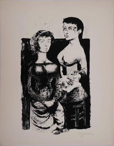 Philippe LEJEUNE : La famille, 1951  - Sérigraphie originale signée au crayon 2