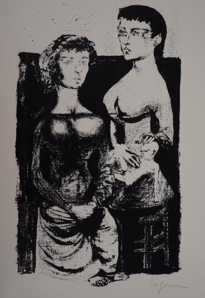 Philippe LEJEUNE : La famille, 1951  - Sérigraphie originale signée au crayon 2