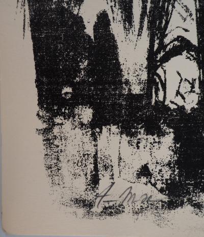 André MINAUX : Femme assise, 1951  - Sérigraphie originale signée au crayon 2