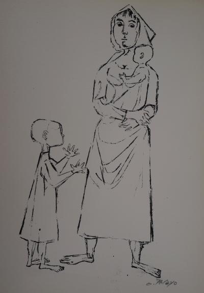 Orlando PELAYO : L’amour maternel, 1951 - Sérigraphie originale signée au crayon 2