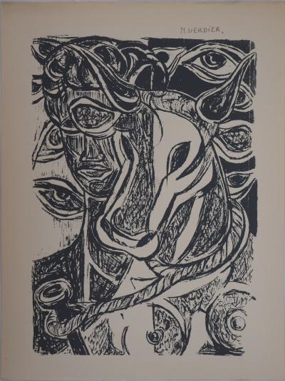 Maurice VERDIER : Torero avec son taureau - Sérigraphie Originale Signée 2