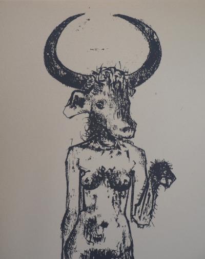 André MINAUX : Femme minotaure - Sérigraphie Originale Signée 2