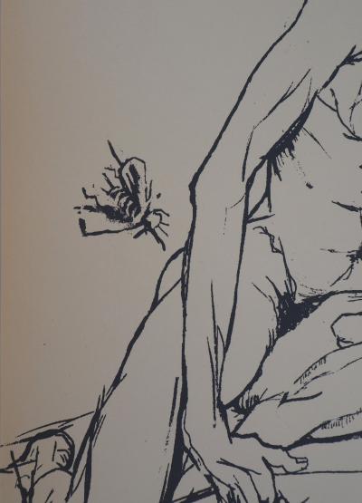 Michel de GALLARD : Femme avec la tête d’animal, 1951 - Sérigraphie originale signée au crayon 2