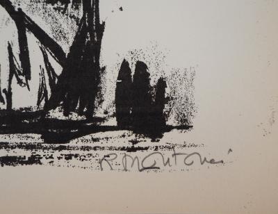 Roger MONTANÉ : Cycliste en repos - Sérigraphie Originale Signée 2