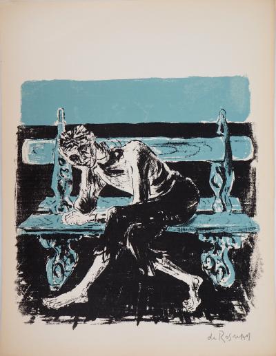 Gaétan de ROSNAY : Hommage au Penseur de Rodin, 1951 - Sérigraphie originale signée au crayon 2