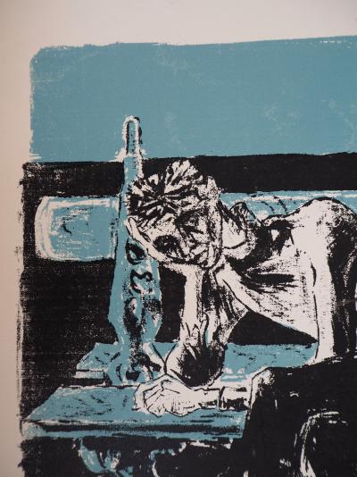 Gaétan de ROSNAY : Hommage au Penseur de Rodin, 1951 - Sérigraphie originale signée au crayon 2