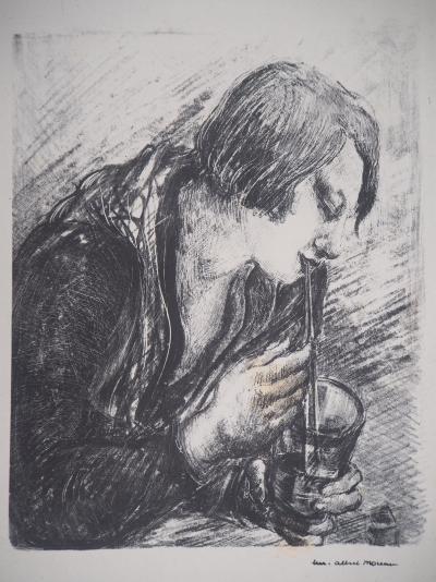 Luc Albert MOREAU : Le cocktail - Lithographie originale signée 2