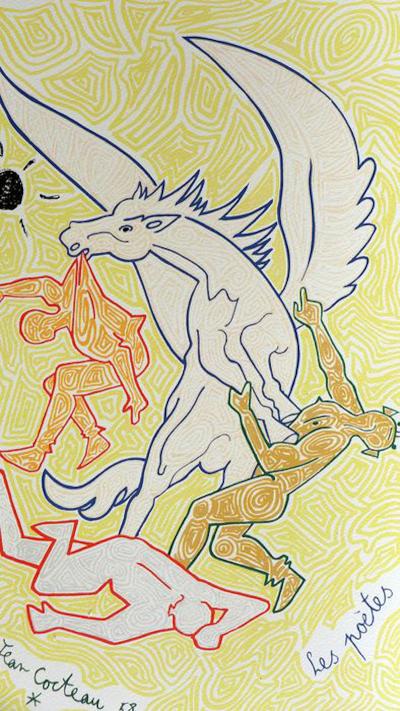 Jean COCTEAU - Les poètes, 1958 - Lithographie 2