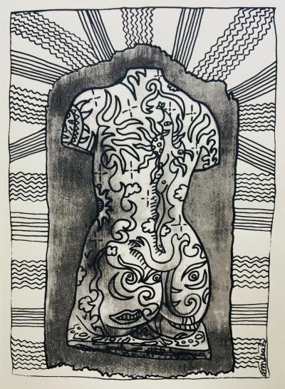 Robert COMBAS - Le mystère des dessins sans poil, 2020 - Dessin signé + Livre 2