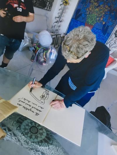 Robert COMBAS - Le mystère des dessins sans poil, 2020 - Dessin signé + Livre 2