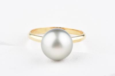 Bague en or jaune 18 ct et perle de culture de Tahiti 2