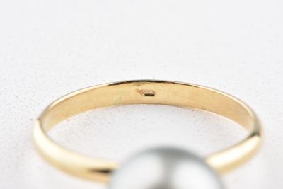 Bague en or jaune 18 ct et perle de culture de Tahiti 2