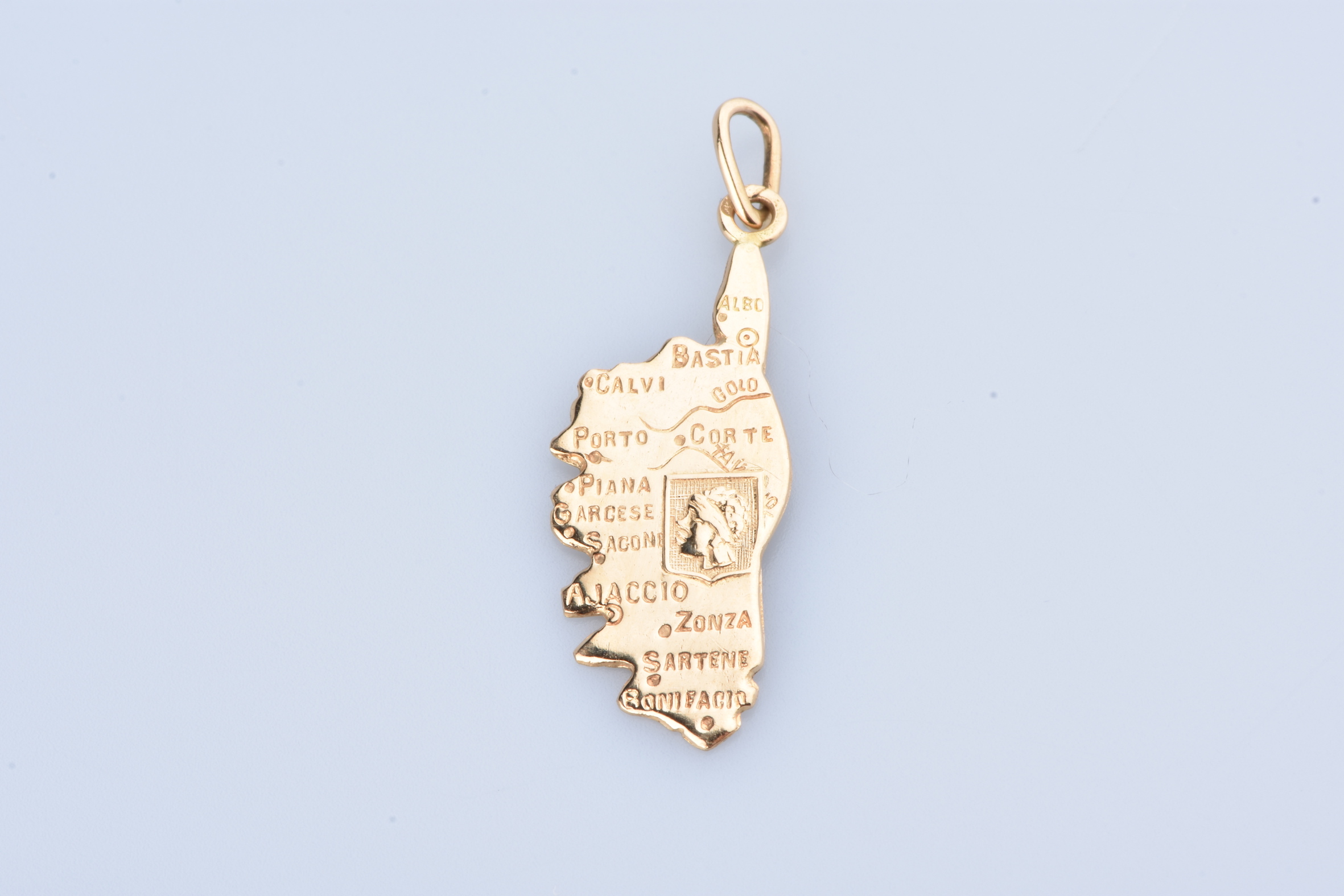 Pendentif Corse En Or 9 Carats (375/1000) - Inscription Personnalisée - Bijou Jouailla - Garantie 10 Ans