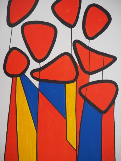 Alexander CALDER - Composition en bleu, rouge et jaune,1972 - Lithographie originale 2