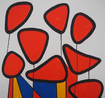 Alexander CALDER - Composition en bleu, rouge et jaune,1972 - Lithographie originale 2