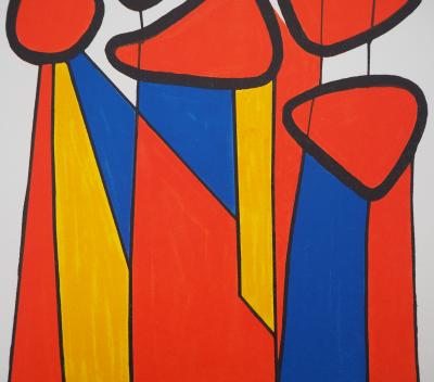 Alexander CALDER - Composition en bleu, rouge et jaune,1972 - Lithographie originale 2