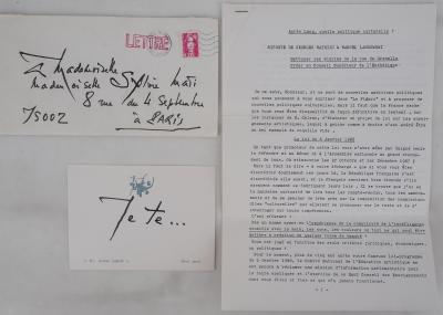 Georges MATHIEU : Lettre manuscrite, 1993 2