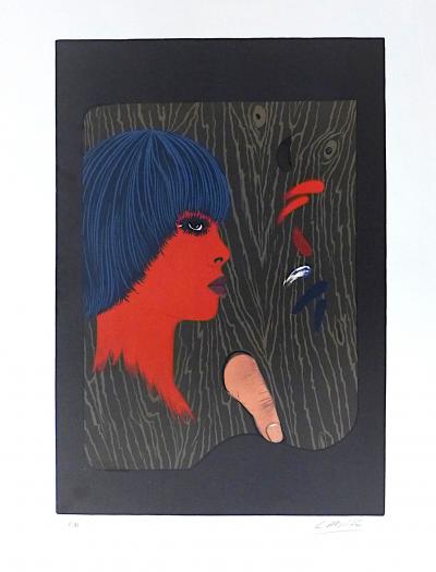 Félix LABISSE - Composition au profil rouge, 1978 - Lithographie signée au crayon 2
