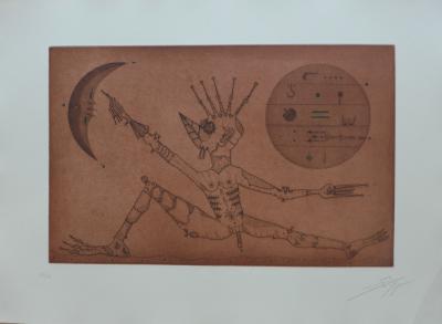 Joan PONC - Entre dues llunes, 1973 - Gravure signée au crayon 2
