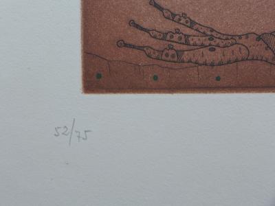 Joan PONC - Entre dues llunes, 1973 - Gravure signée au crayon 2