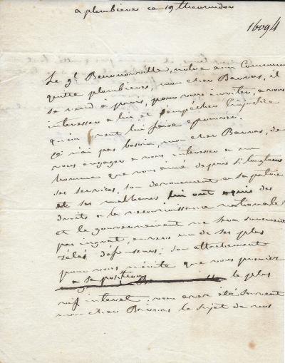L’impératrice Joséphine - Lettre autographe signée à Barras - Napoléon 1er 2