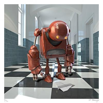 Mr Strange - L’avion en papier, 2019 - Sérigraphie signée au crayon 2