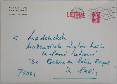 Georges MATHIEU : Lettre manuscrite, 1990 2