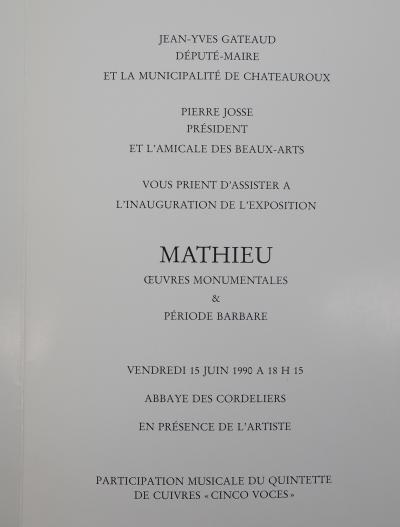Georges MATHIEU : Lettre manuscrite, 1990 2