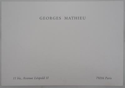 Georges MATHIEU : Lettre manuscrite, 1993 2