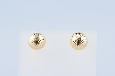 Boucles d’oreilles or jaune 18 carats, détail godron 2
