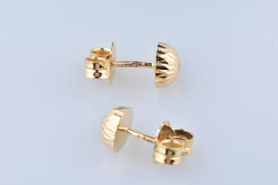 Boucles d’oreilles or jaune 18 carats, détail godron 2