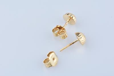 Boucles d’oreilles or jaune 18 carats, détail godron 2