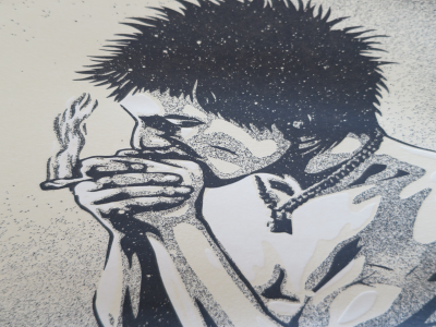 Shepard FAIREY (Obey) - Superman Is Dead - Sid smoking - Sérigraphie signée au crayon 2
