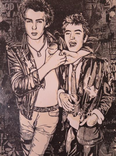 Shepard FAIREY (Obey) - Superman Is Dead -Sid Choking A Friend - Sérigraphie signée au crayon 2