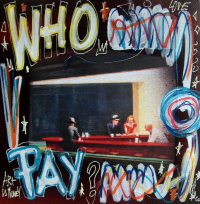 SPACO - who pay Hopper, 2020 - Technique mixte sur toile 2