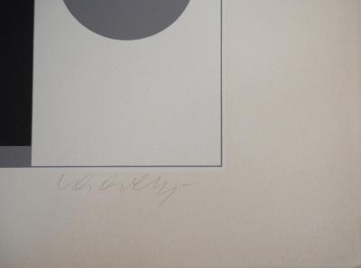 Victor VASARELY - Composition en noir et gris - Sérigraphie originale signée 2