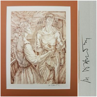 Marc DAUTRY - Tristan et Iseut I, 1981  - Gravure signée au crayon 2