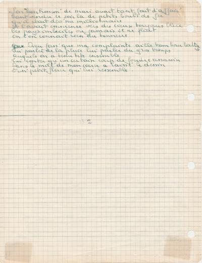 Georges BRASSENS - L’orage - Chanson autographe originale 2