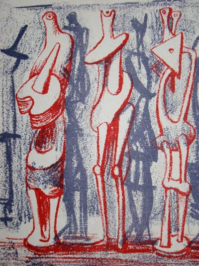 Henry MOORE - Figures et Ombres, 1951 - Lithographie originale signée 2