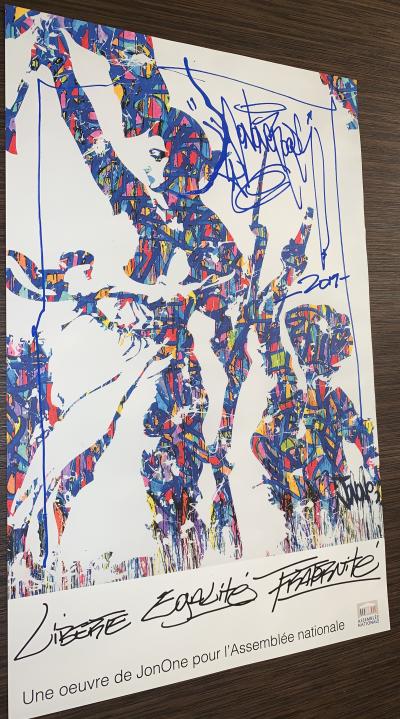 JonOne -  Liberté, Egalité, Fraternité, 2019 - Sérigraphie signée au feutre 2