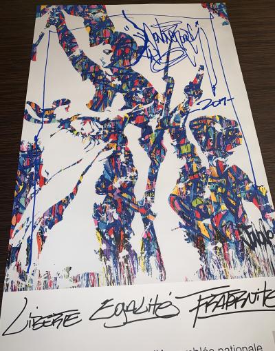 JonOne -  Liberté, Egalité, Fraternité, 2019 - Sérigraphie signée au feutre 2
