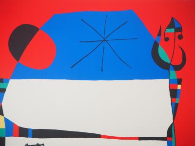 Joan MIRO : Lavis Rouge, 1961 - Grande lithographie originale signée au crayon 2